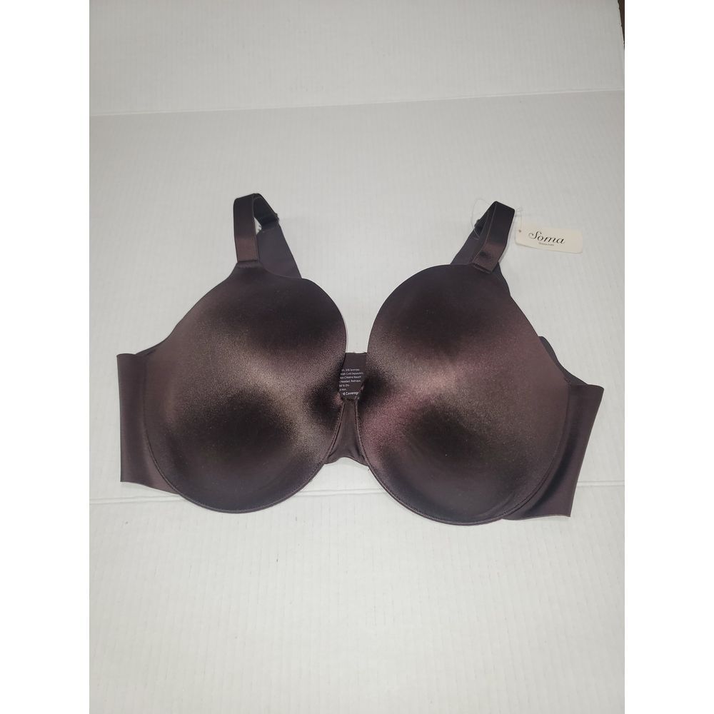 Soma Womens Vanishing Back Full coverage Java Brown Bra 42D Adjustable Straps‎